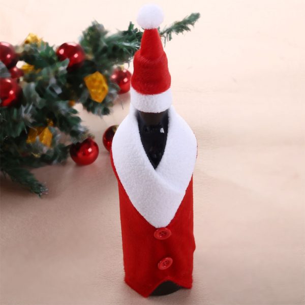 Santa Claus Button Decor Bottle Clothes