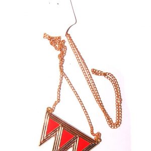 Geomatric Long necklace -Red