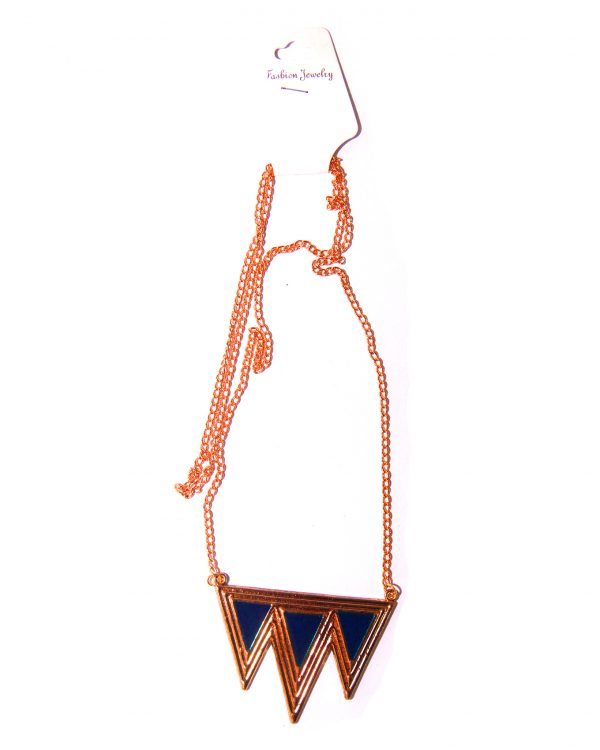 Geomatric Long necklace - Blue