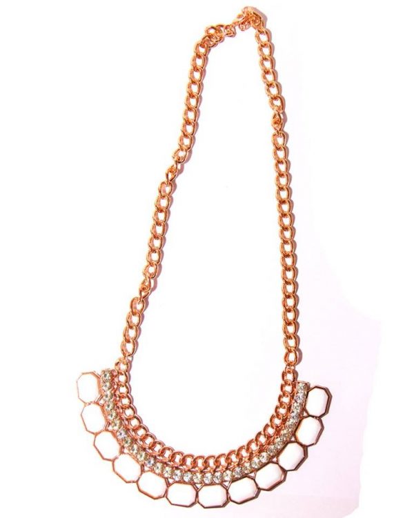 Gold plated necklace -White