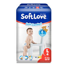 33 Pack of "Soft Love" Baby Diapers - Large