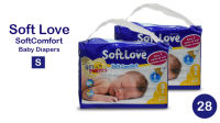 28 Pack of "Soft Love" Baby Diapers - Small