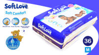 36 Pack of "Soft Love" Baby Diapers - Medium