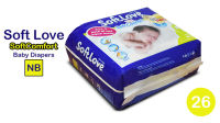 26 Pack of "Soft Love" Baby Diapers for New Born