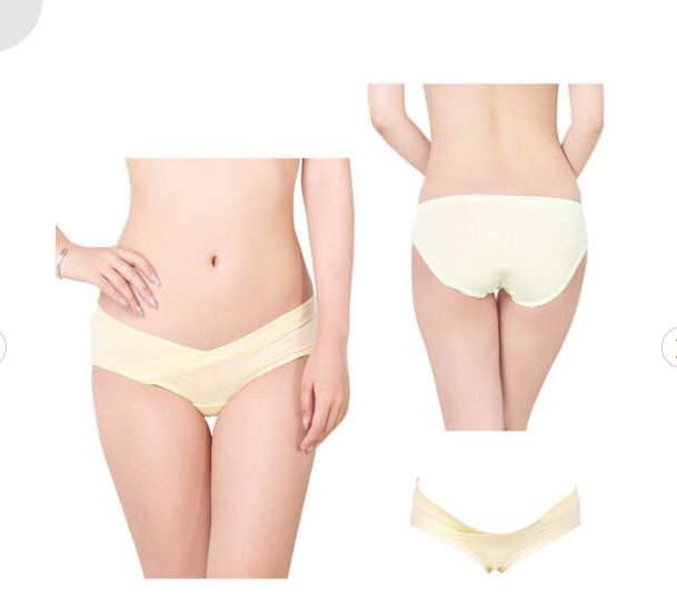 WaiiMak Underwear Womens Women's Lace Low Waist Abdomen Support Seamless  V-Shaped Maternity Underwear Lingerie For Women M 