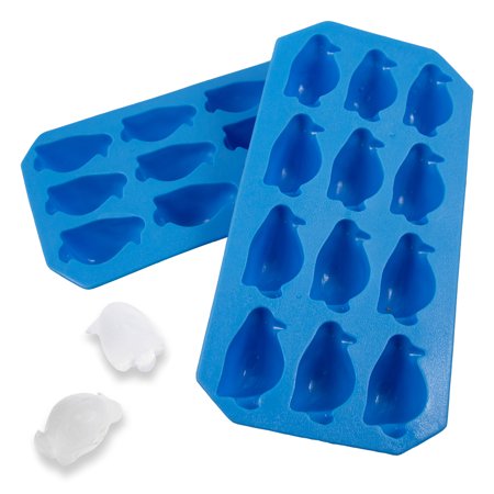 Lekue Penguin Shapes Silicone Ice Cube Tray, Blue